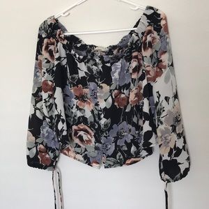 LA Hearts Floral Off Shoulder Top